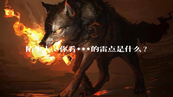 陌生人，你看***的雷点是什么?